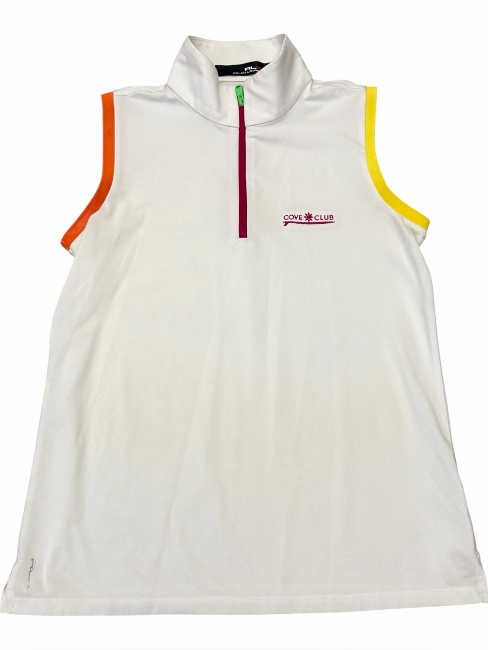 RLX Ralph Lauren Tri-color Airtech Pique Golf 1/4 Zip Performance Polo Sz M